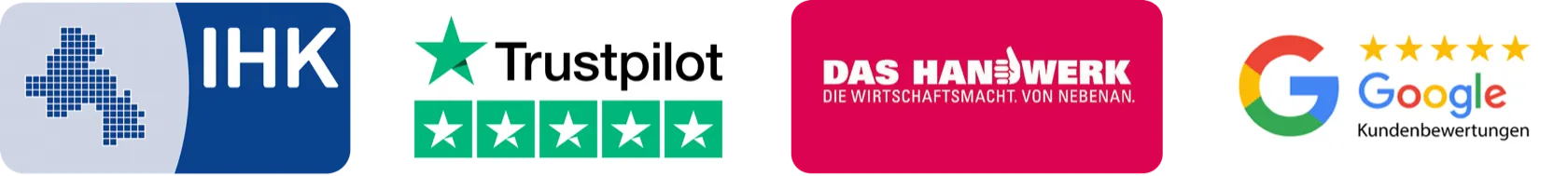 Zertifizierungen: IHK-Meisterbetrieb, DIN VDE 0100, Innungsmitglied